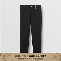 BURBERRY男装 直筒徽标棉质卡其裤 80365311（46、黑色）