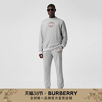 BURBERRY 男装 徽标贴花棉质慢跑裤 80370431（L、浅麻灰色）