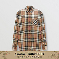 BURBERRY 渐变色格纹宽松衬衫 80373051（6、桦木棕）