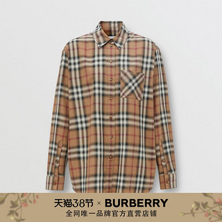 BURBERRY 渐变色格纹宽松衬衫 80373051（8、桦木棕）