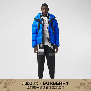 BURBERRY便携式连帽拉链细节羽绒服 80378641（S、帆布蓝）