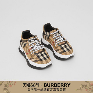 BURBERRY Vintage 格纹棉质运动鞋 80371421（26、典藏米色）