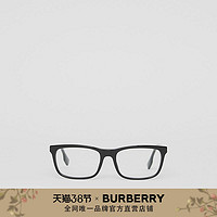 BURBERRY标志性条纹长方形光学镜框 40815161（黑色）