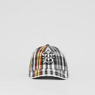 BURBERRY 品牌专属标识格纹尼龙棒球帽 80380091（M（56-58cm）、灰色）