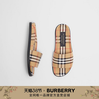 BURBERRY   Vintage 格纹拖鞋 40762181（40、古典黄色）