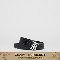 BURBERRY 专属标识图案皮革腰带 80156051（黑色、110cm）