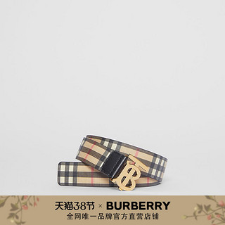 BURBERRY女士格纹专属标识腰带 80189901（典藏米色 M）