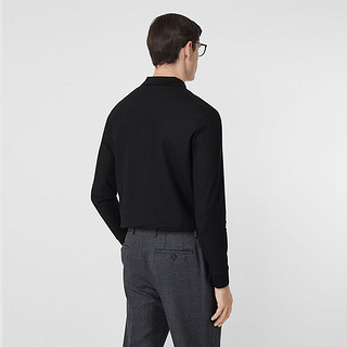 BURBERRY 男装 长袖专属标识棉质 Polo衫 80219471（XS、黑色）