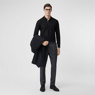 BURBERRY 男装 长袖专属标识棉质 Polo衫 80219471（XS、黑色）