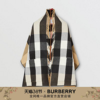 BURBERRY 格纹羊毛混纺披肩 80219491（典藏米色）