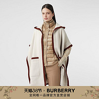 BURBERRY 徽标羊毛混纺连帽披肩 80290001