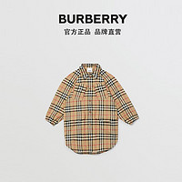 BURBERRY 童装 格纹衬衫式连衣裙 80297741（典藏米色、165cm(14Y) ）