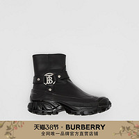 BURBERRY 专属标识图案搭扣皮靴 80250331（37.5、黑色）