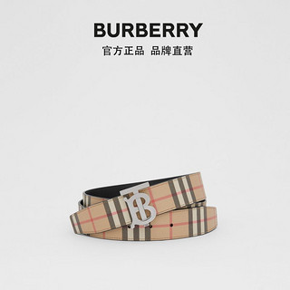 BURBERRY 男士 格纹专属标识图案腰带 80219571（典藏米色、85cm）