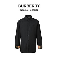 BURBERRY 男装 修身剪裁专属标识图案衬衫 80323051（MSF、黑色）