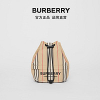 BURBERRY 徽标印花条纹抽绳收纳袋 80267371