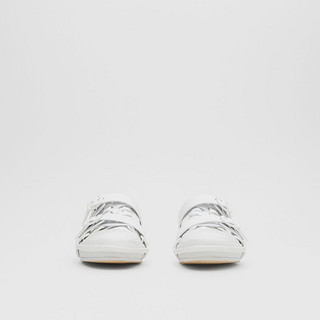 BURBERRY 棉质拼皮革 Webb 运动鞋 80277871（41、白色）