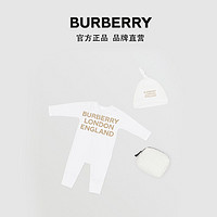 BURBERRY 婴幼儿 有机棉两件套婴儿套装 80319661（白色、59cm(3M) ）