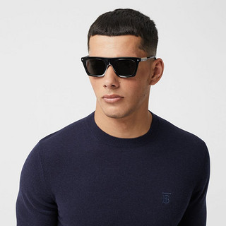 BURBERRY 男装 专属标识图案羊绒针织衫 80321041（XL、海军蓝）