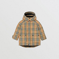 BURBERRY 童装 格纹羽绒连帽外套 80327521（典藏米色、14Y ）