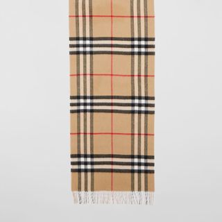 BURBERRY 双面两用格纹羊绒围巾 80359121