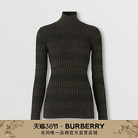 BURBERRY 专属标识棉质高领针织衫80332001（M、橄榄色 / 黑色）