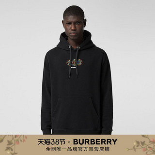 BURBERRY男装 刺绣棉质连帽衫 80370831（M、黑色）