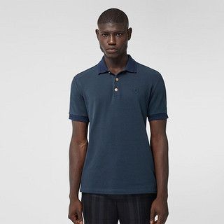 BURBERRY 男装 珠地网眼布棉质 Polo 衫 80370941（L、海军蓝）