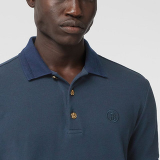 BURBERRY 男装 珠地网眼布棉质 Polo 衫 80370941（L、海军蓝）