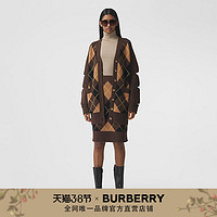 BURBERRY 菱形嵌花羊毛混纺开衫 80372391（M、深卡其色）