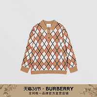 BURBERRY童装 菱形嵌花羊毛混纺 Polo 衫 80365911（驼色、140cm(10Y) ）