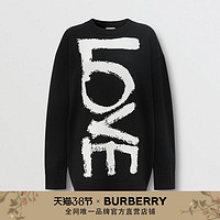 BURBERRY女装 Love羊毛宽松针织衫 80372281（S、黑色）