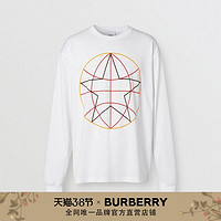 BURBERRY 男装 球形图案棉质宽松长袖上衣80375641（S、白色）