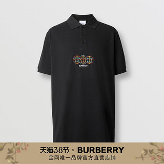 BURBERRY 男装 刺绣棉质 Polo 衫80355681（S、黑色）
