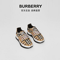 BURBERRY 儿童 徽标细节格纹棉质运动鞋 80370681