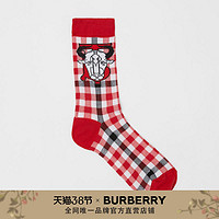 BURBERRY 专属标识图案弹力棉袜 80397561（红色/M码）