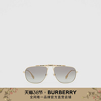 BURBERRY 条纹装饰飞行员太阳眼镜 40814551