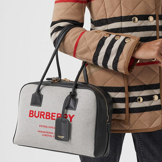 BURBERRY 中号棉质帆布半立方包 80368531