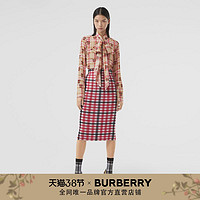 BURBERRY 女装 格纹褶裥半身裙80379281（2、亮红色）