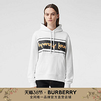 BURBERRY 标语印花棉质宽松连帽衫80360421（S、白色）