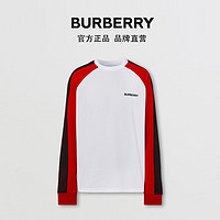 BURBERRY 男装 徽标刺绣棉质长袖上衣 80381701（XS、白色）
