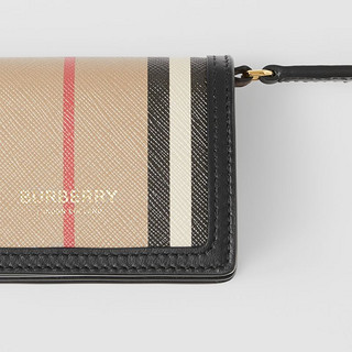 BURBERRY 环保帆布卡片夹（含可拆背带）80387921（典藏米色）