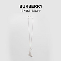 BURBERRY 鱼骨细节镀钯金链饰项链 80401091
