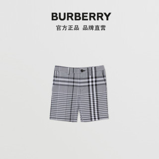 burberry 童装 格纹棉府绸合身剪裁短裤80383461(黑色 / 白色,8y )