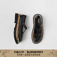 BURBERRY女鞋 Vintage格纹细节皮鞋 80381811（38、黑色）