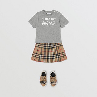 BURBERRY 婴幼儿 徽标印花棉质 T 恤衫80319811（麻灰色、85cm(18M) ）