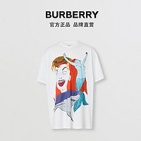 BURBERRY 印花轻薄棉质平织 T 恤衫 45676141（XXS、白色）