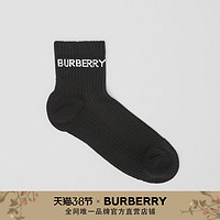 BURBERRY 徽标嵌花弹力及踝棉袜 80393361（黑色/S）