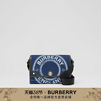 BURBERRY/博柏利 徽标图案牛仔布 Note 斜背包 80397521（深帆布蓝色）