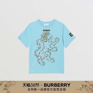 BURBERRY 童装 蒙太奇印花棉质 T 恤衫 80384581（浅绿松石色、130cm(8Y) ）